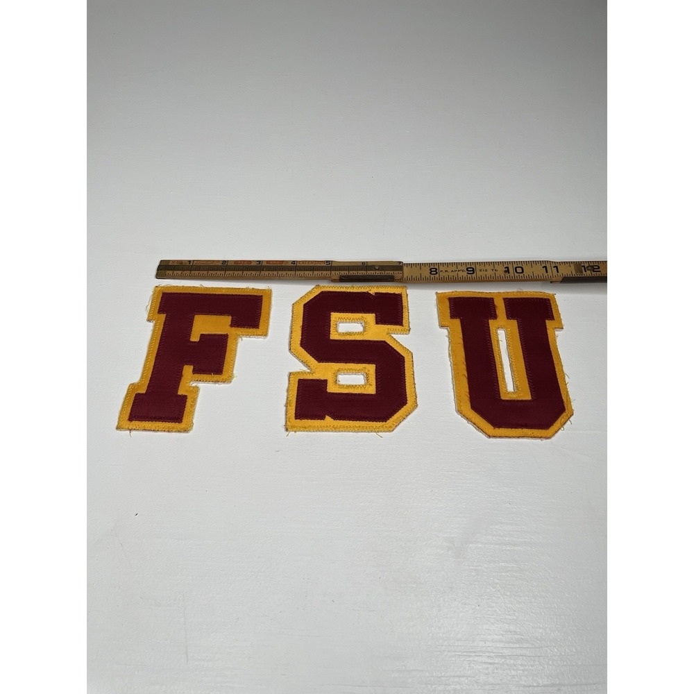 FSU Florida State University Sew On Letter Patches 3" Seminoles College